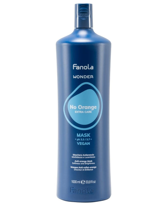 Fanola No Orange Mask, Anti-Orange Tones Mask that Conditions, Detangles and Moisturizes Hair, Vegan Formula, 1000ml